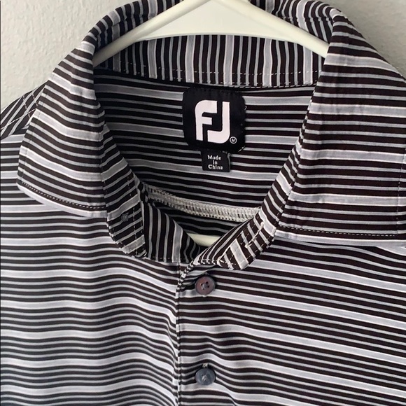 FootJoy black and gray striped polo medium - Picture 3 of 3
